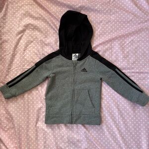 Adidas Full Zip Hoodie 3T Black & Grey